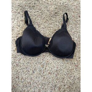Maidenform Comfort Devotion Womens Lace-Trim Full Coverage Black T-Shirt Bra 38C